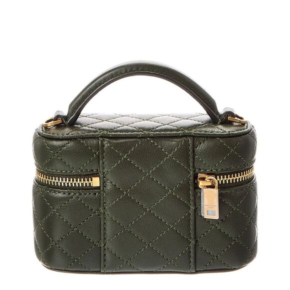 Saint Laurent Gaby Micro Leather Cosmetic Case, Green